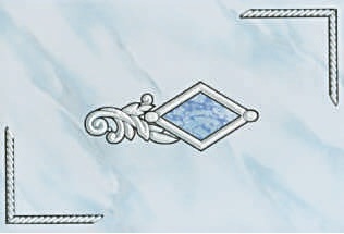 Декоративные элементы Piastrella Марго Голубой Декор Иней-М, цвет голубой, поверхность глянцевая, прямоугольник, 200x300