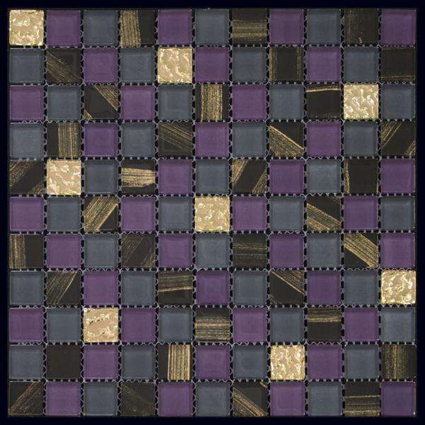 Мозаика Natural Mosaic Flash 5BD-251 (5BFHD-2511B) (Стекло), цвет фиолетовый, поверхность глянцевая, квадрат, 300x300