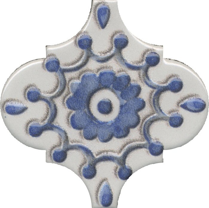 Декоративные элементы Kerama Marazzi Арабески Майолика 6 VT\A321\65000, цвет белый голубой, поверхность глянцевая, арабеска, 65x65