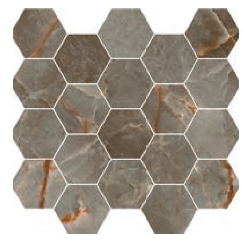 Мозаика Cerdomus Omnia Mosaico Esagona J'Adore Levigato 89751, цвет коричневый, поверхность полированная, шестиугольник, 300x310