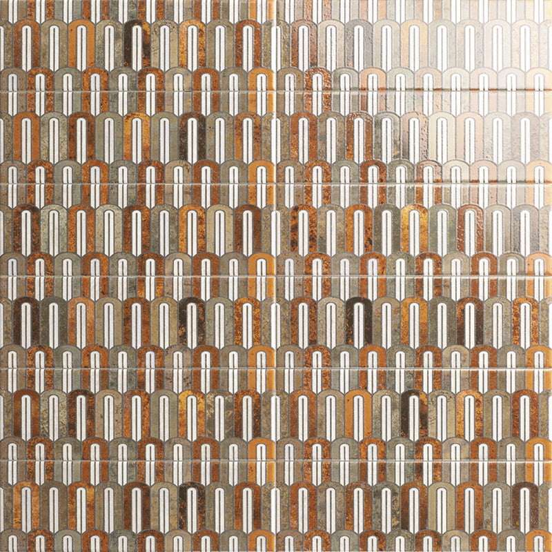 Декоративные элементы Mainzu Bellagio Arco Caramel, цвет белый коричневый, поверхность матовая, прямоугольник, 100x300
