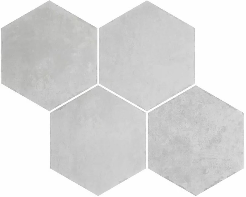 Керамогранит Durstone Six Saona Blanco, цвет белый, поверхность матовая, шестиугольник, 230x270