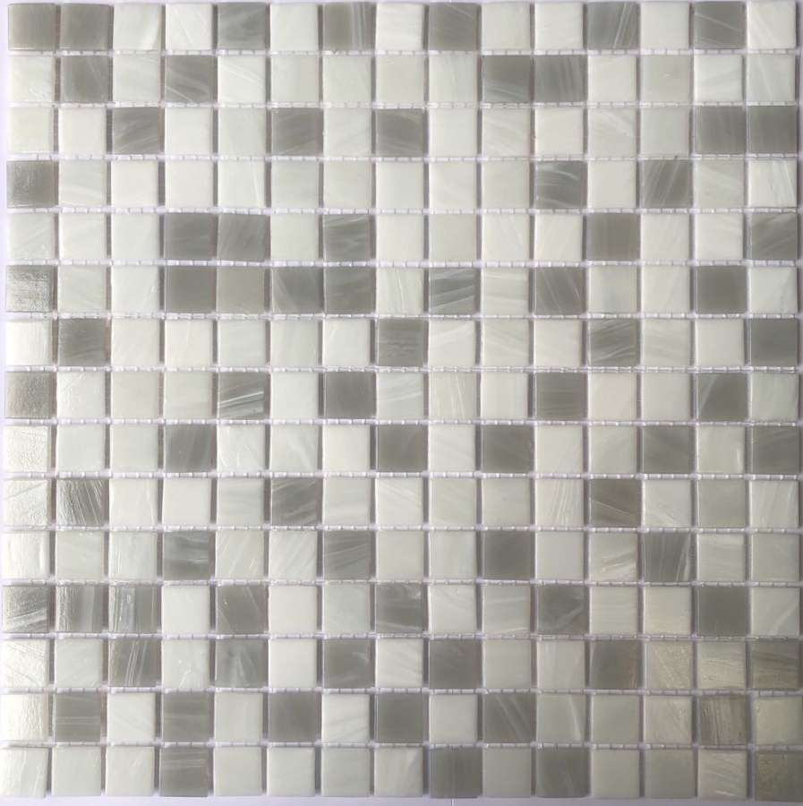 Мозаика Pixel Mosaic Мозаика из стекла PIX123, цвет белый серый, поверхность глянцевая, квадрат, 316x316