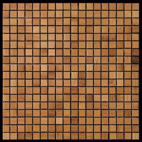 Мозаика Natural Mosaic Bamboo BM-12-15 (BM012-15P) (Бамбук), цвет коричневый, поверхность структурированная, квадрат, 305x305