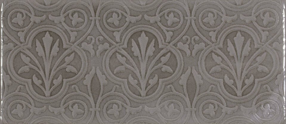 Декоративные элементы Roca Maiolica Taupe Deco, цвет серый, поверхность глянцевая, прямоугольник, 110x250