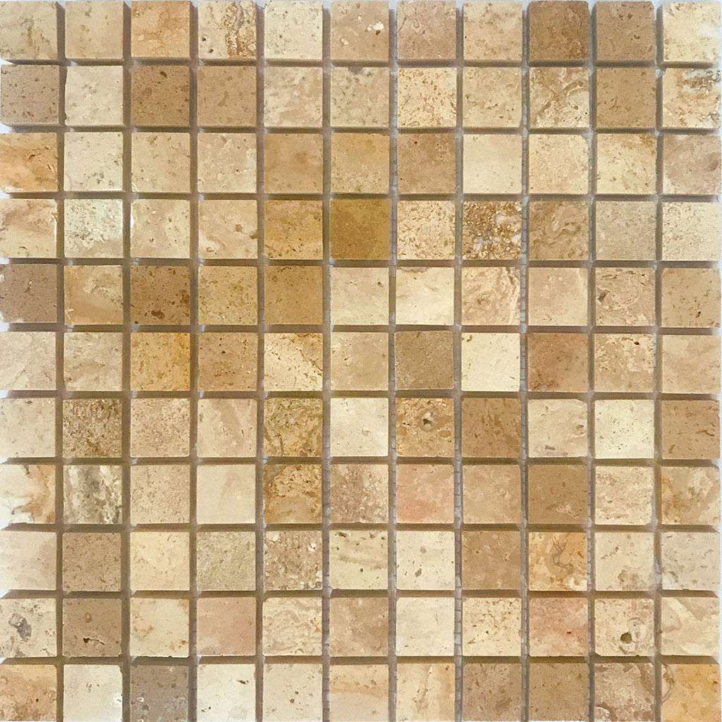 Мозаика Q-Stones QS-002-25P/10, цвет коричневый, поверхность матовая, квадрат, 305x305
