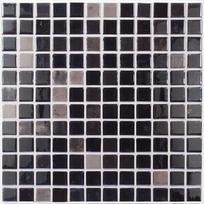 Мозаика Vidrepur Lux № 407, цвет чёрный, поверхность глянцевая, квадрат, 317x317