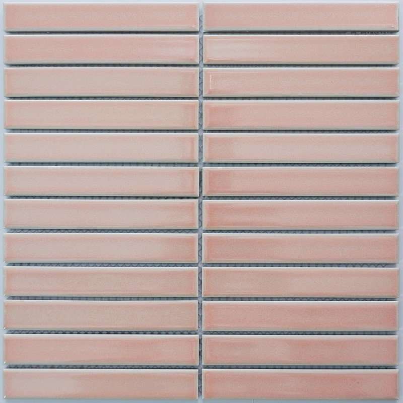 Мозаика NS Mosaic Rustic R-325, цвет розовый, поверхность глянцевая, квадрат, 296x300