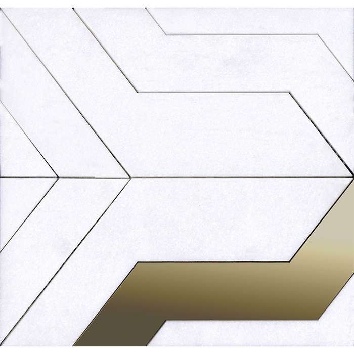 Мозаика L'Antic Colonial Focus White Gold L241717221, цвет белый золотой, поверхность матовая, прямоугольник, 280x290