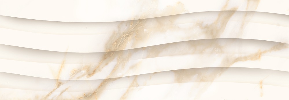Керамическая плитка Ricchetti Marble Boutique Calacatta White Wave Lucido Ret, цвет бежевый, поверхность глянцевая, прямоугольник, 300x900