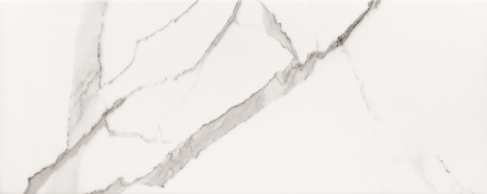 Керамическая плитка Tubadzin Vienna White, цвет белый, поверхность глянцевая, прямоугольник, 298x748