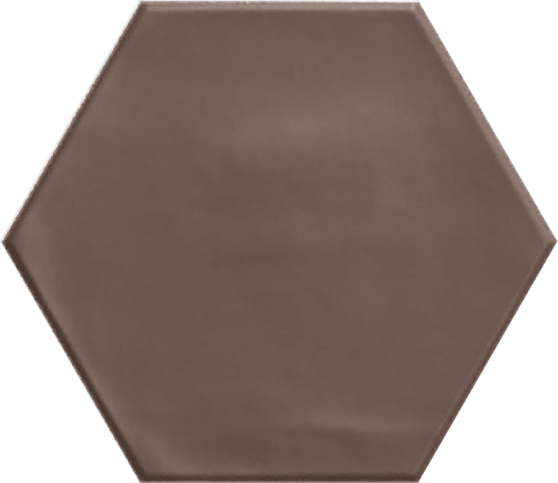 Керамогранит Ribesalbes Hex Brown Matt, цвет коричневый, поверхность матовая, шестиугольник, 150x173