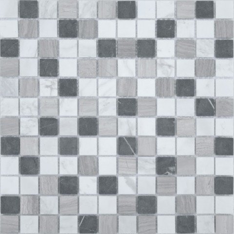 Мозаика Caramelle Mosaic Pietrine Pietra Mix 4 Mat 23X23 4mm, цвет серый, поверхность матовая, квадрат, 298x298