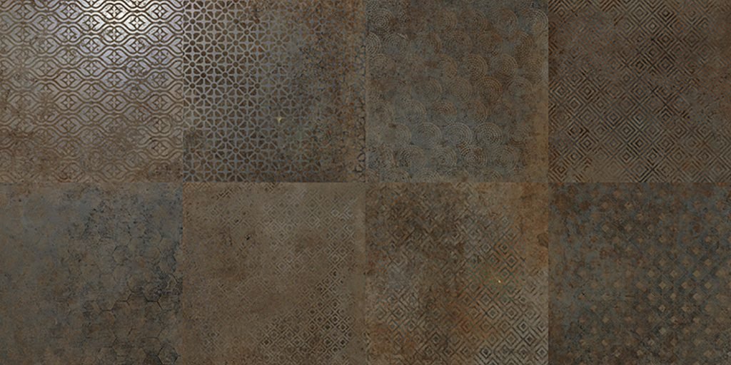 Декоративные элементы Ceracasa Deco Titan Copper, цвет коричневый, поверхность матовая, прямоугольник, 491x982