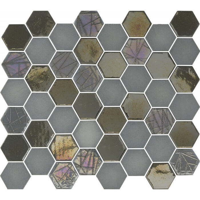 Мозаика Togama Sixties Grey 6, цвет серый, поверхность глянцевая, прямоугольник, 298x330