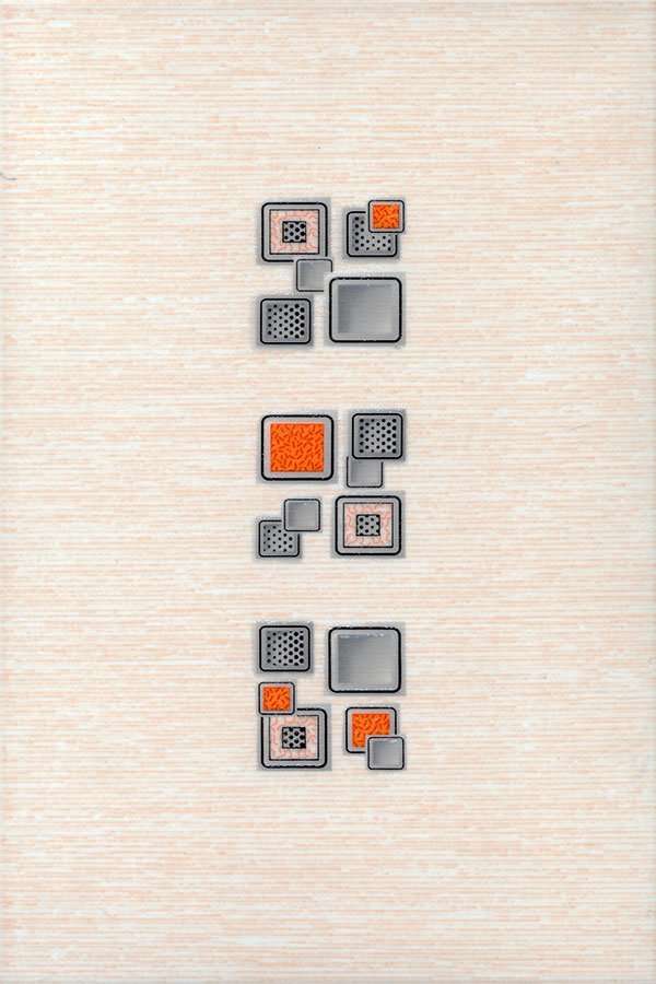 Декоративные элементы Terracotta Декор Laura Cube Оранжевый, цвет бежевый, поверхность глянцевая, прямоугольник, 200x300