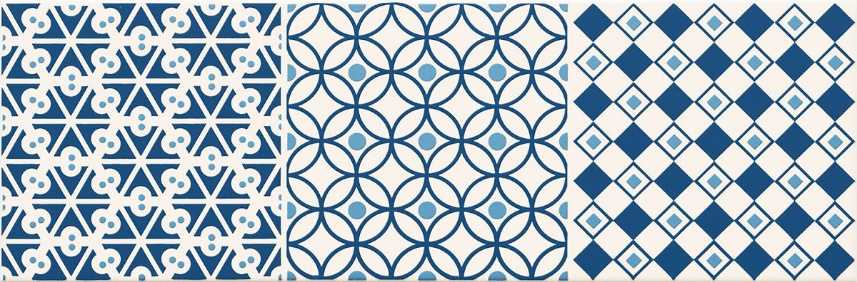 Декоративные элементы Tubadzin Avignon Cobalt 1, цвет синий, поверхность глянцевая, прямоугольник, 148x448