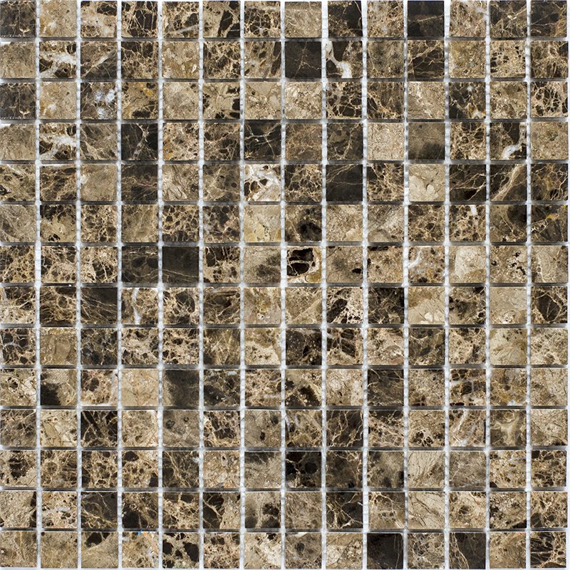 Мозаика Starmosaic Wild Stone Dark Emperador Polished, цвет коричневый тёмный, поверхность полированная, квадрат, 305x305