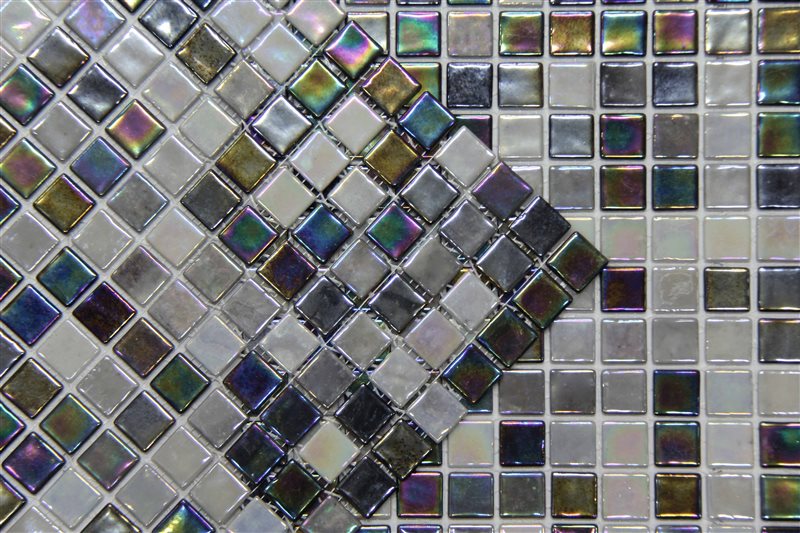 Мозаика Mosavit Acquaris Grey, цвет серый, поверхность глянцевая, квадрат, 316x316
