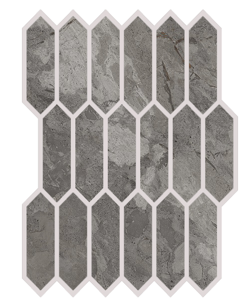 Мозаика Cerdomus Karnis Mosaico Losanga Charcoal Levigato 97441, цвет серый тёмный, поверхность полированная, прямоугольник, 300x380