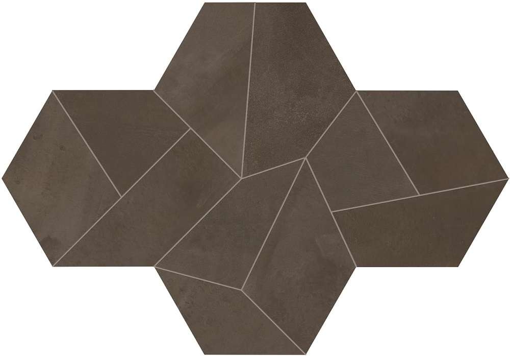 Мозаика Ergon Architect Resin Design Mini Miami Brown Naturale E2GV, цвет коричневый, поверхность натуральная, шестиугольник, 170x226