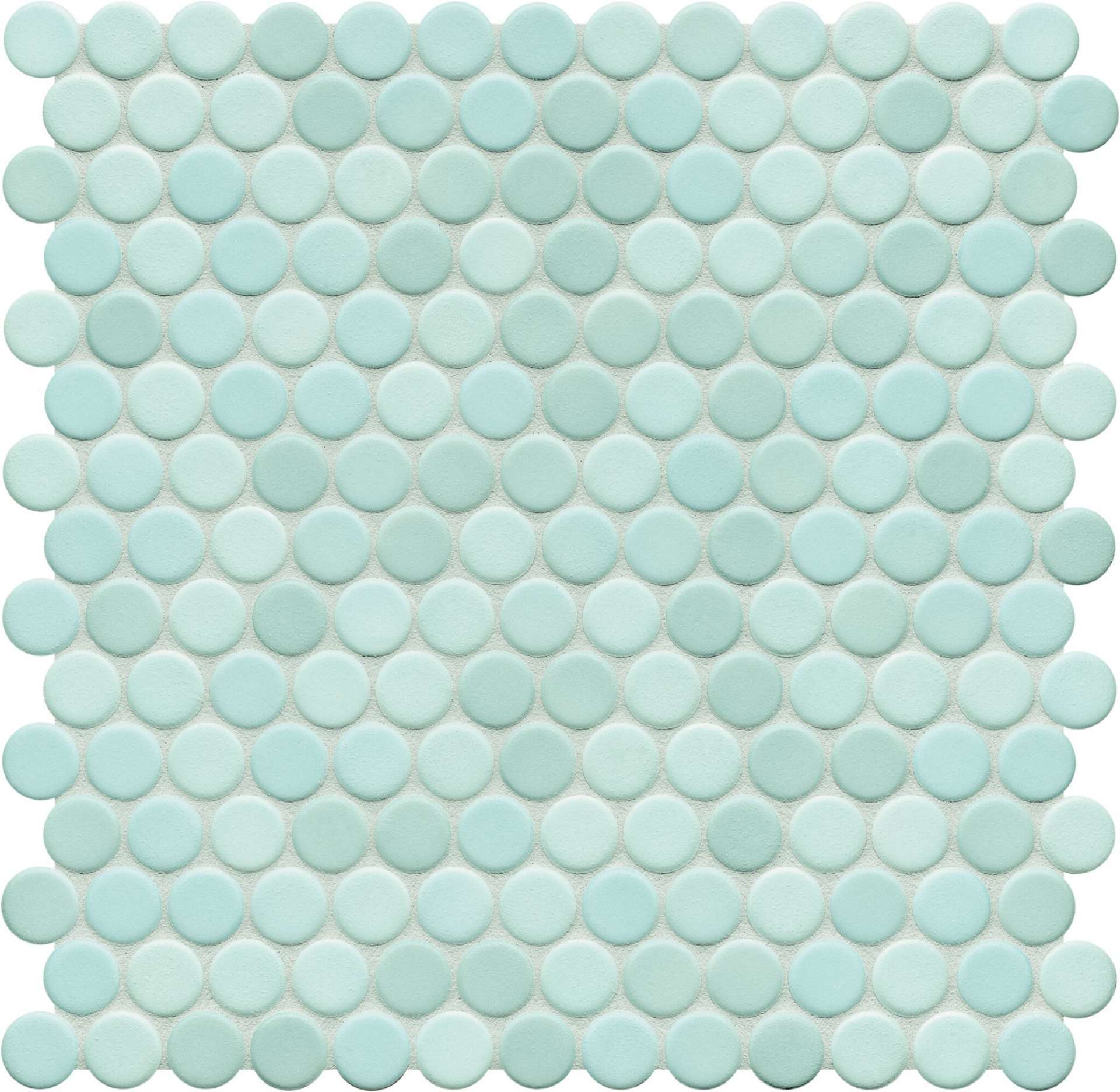 Мозаика Jasba Loop Aquablau Hell 40047H-44, цвет голубой, поверхность матовая, круг и овал, 312x316
