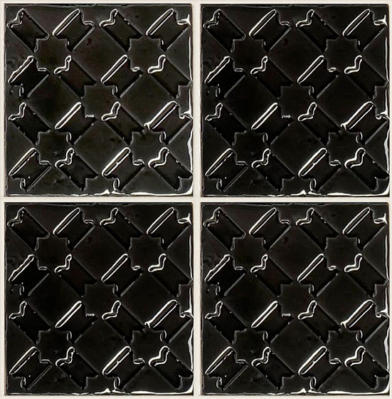 Декоративные элементы Grazia Shades Of Art Alcazar Charcoal ALCA5, цвет чёрный, поверхность глянцевая, квадрат, 130x130