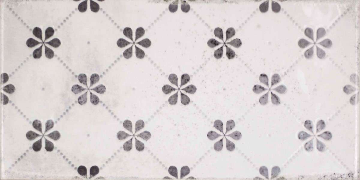 Керамическая плитка Fabresa Decor Vita Nebbia Mix, цвет белый серый, поверхность глянцевая, кабанчик, 100x200