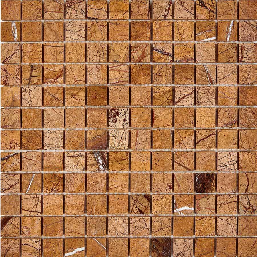 Мозаика Pixel Mosaic PIX293 Мрамор (23x23 мм), цвет терракотовый, поверхность полированная, квадрат, 300x300