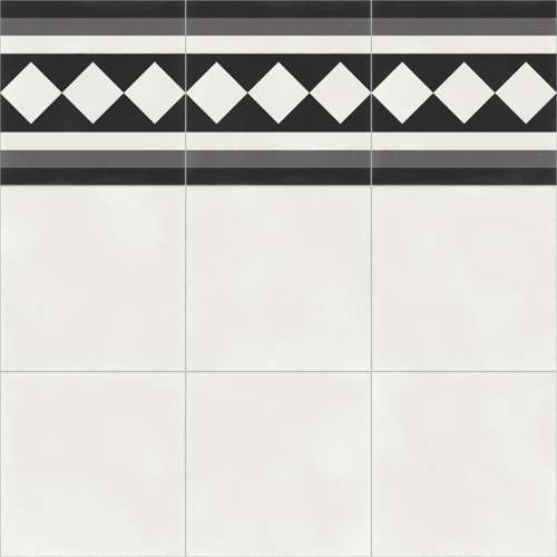 Керамогранит Aparici Vienna White Border Natural, цвет чёрно-белый, поверхность матовая, квадрат, 592x592