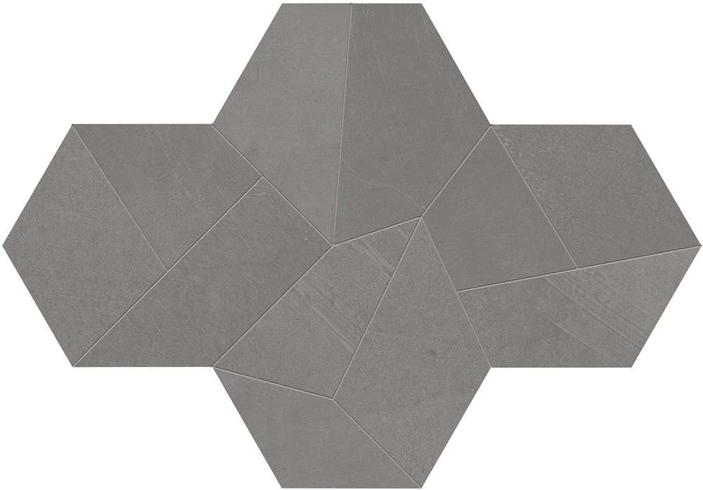 Мозаика Ergon Architect Resin Design Mini London Smoke Naturale E2GU, цвет серый тёмный, поверхность натуральная, шестиугольник, 170x226