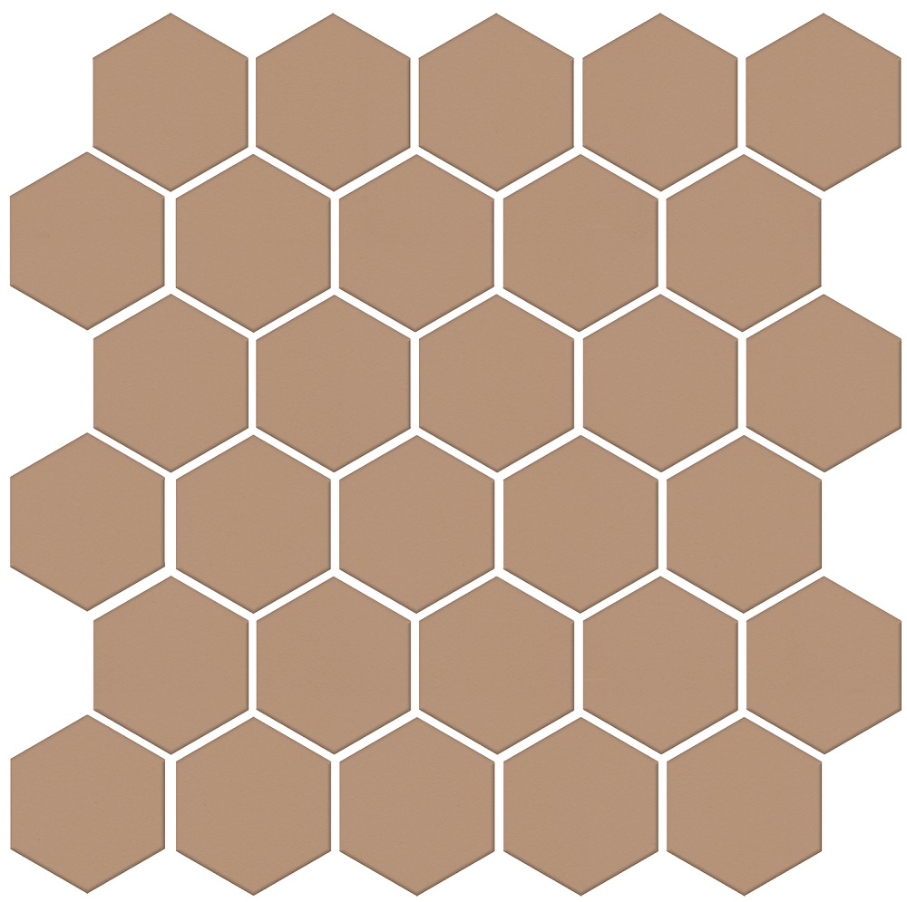 Мозаика Kerama Marazzi Агуста оранжевый матовый из 30 частей 63011, цвет бежевый, поверхность матовая, шестиугольник, 297x298