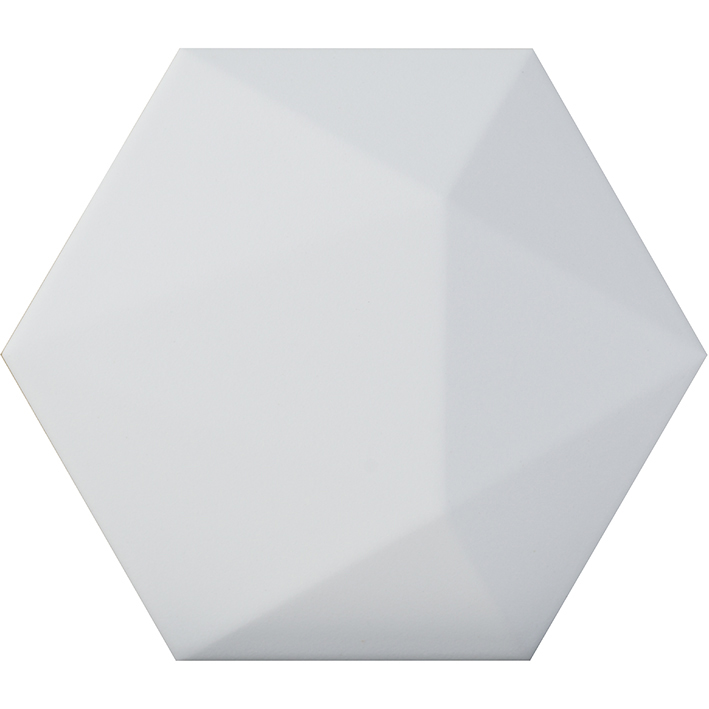 Керамическая плитка L'Antic Colonial Faces H4 Blanco L138000381, цвет белый, поверхность матовая 3d (объёмная), шестиугольник, 130x150