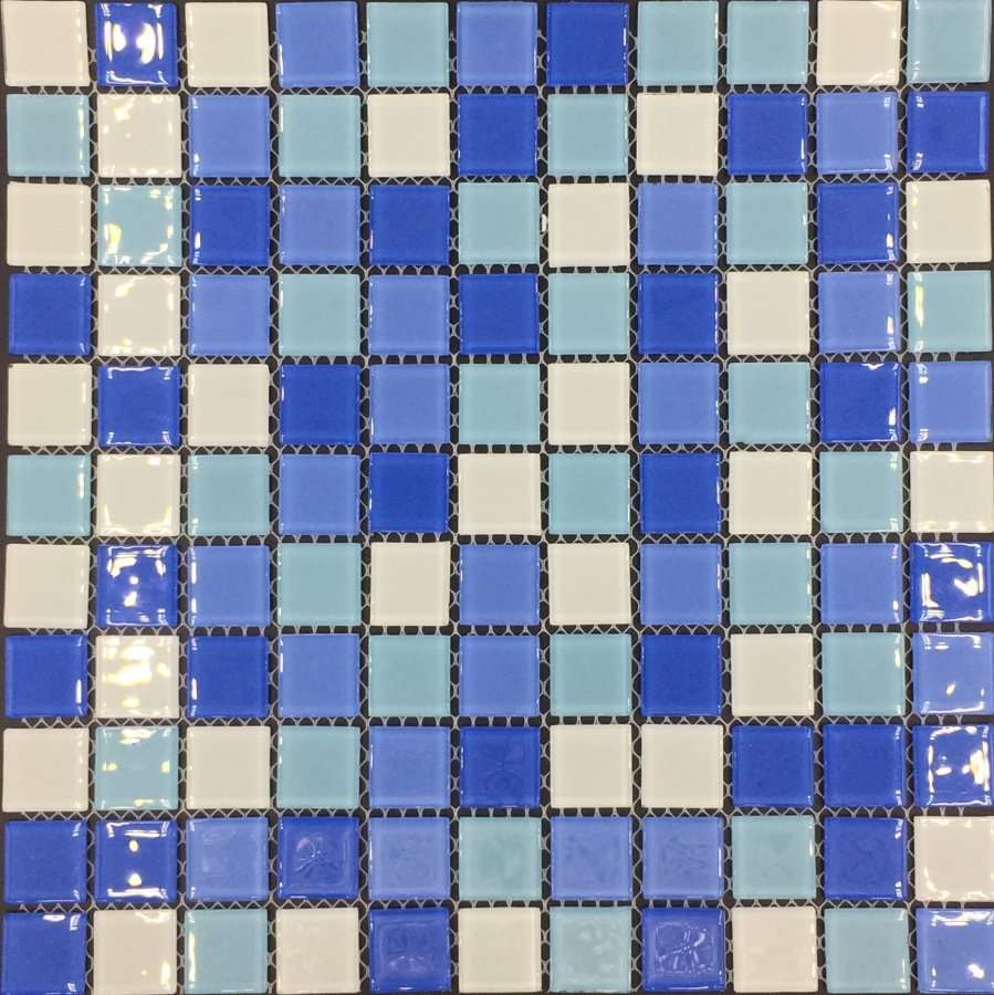 Мозаика Pixel Mosaic PIX001 Стекло (25x25 мм), цвет синий, поверхность глянцевая, квадрат, 300x300