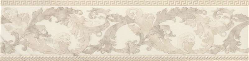 Бордюры Versace Marble Fas Barocca Bianco 240231, цвет белый, поверхность лаппатированная, прямоугольник, 144x585