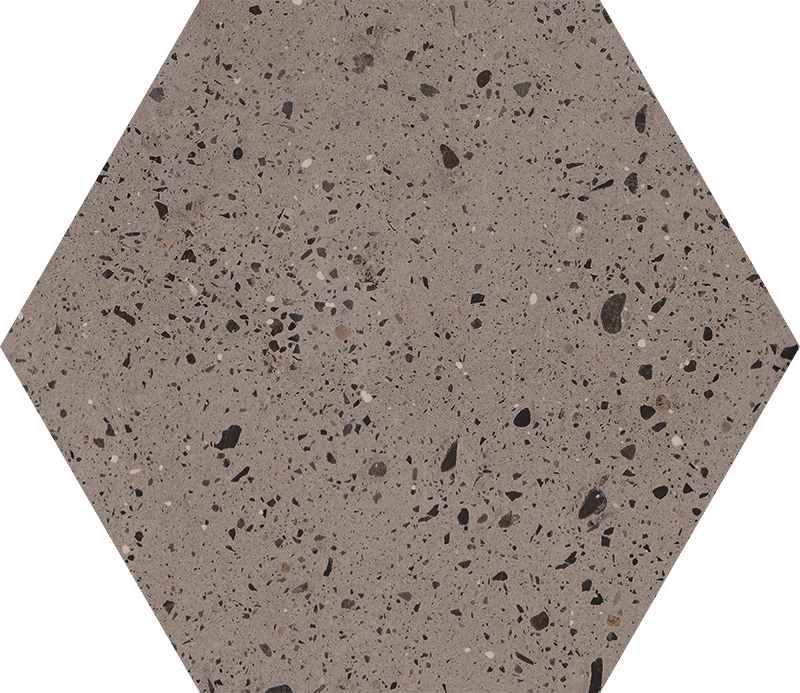 Керамогранит Paradyz Industrialdust Taupe Gres Szkl. Mat., цвет коричневый, поверхность матовая, шестиугольник, 171x198