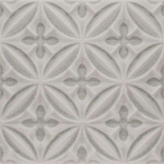 Декоративные элементы Adex ADOC4004 Relieve Caspian Surf Gray, цвет серый, поверхность глянцевая, квадрат, 150x150