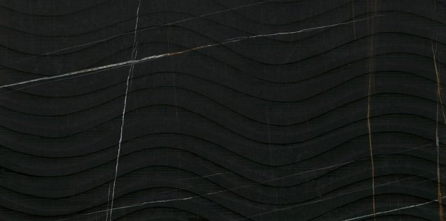 Керамогранит Impronta Marble Experience Sahara Noir Onda MB04BAO, цвет чёрный, поверхность 3d (объёмная), прямоугольник, 600x1200