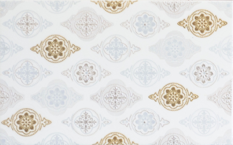 Керамическая плитка Unitile (Шахтинская плитка) Фелиса Белый Декор 010300000186, цвет белый бежевый, поверхность глянцевая, прямоугольник, 250x400