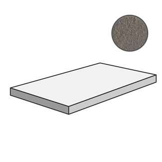 Ступени Mutina Numi Angolare corner tile SX Dark Grey KGNUM125, цвет серый тёмный, поверхность матовая, прямоугольник с капиносом, 330x600