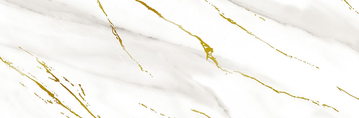 Декоративные элементы Eurotile Madison Decor 885B, цвет белый золотой, поверхность глянцевая, прямоугольник, 300x900