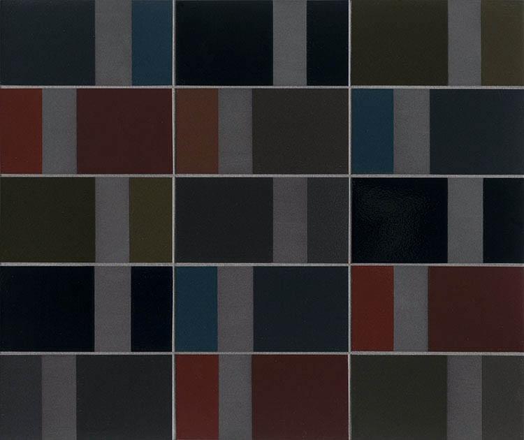 Керамогранит Mutina Diarama Black Chroma Hjd16, цвет разноцветный тёмный, поверхность глазурованная, прямоугольник, 94x187