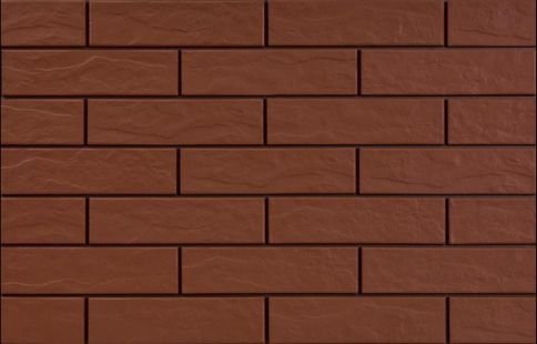 Клинкер Cerrad Facade Burgund Rustiko, цвет терракотовый, поверхность глазурованная, прямоугольник, 65x240