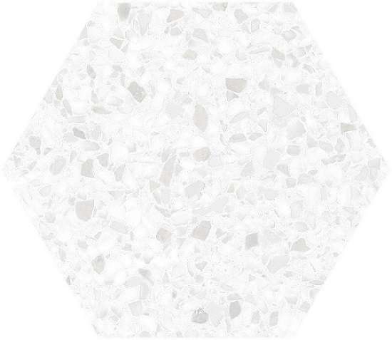 Керамогранит Ecoceramic Inspire White Hex, цвет белый, поверхность матовая, шестиугольник, 200x240