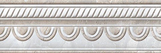 Бордюры Azteca Cen. Fontana Ice, цвет белый, поверхность рельефная, прямоугольник, 100x300
