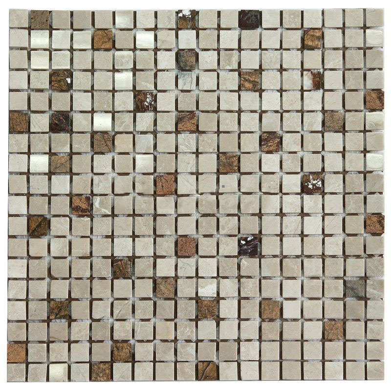 Мозаика NS Mosaic K-731, цвет коричневый бежевый, поверхность матовая, квадрат, 305x305