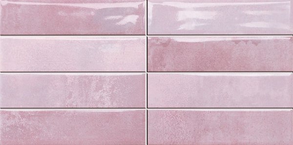 Керамическая плитка Dual Gres Luken Rose Gloss, цвет розовый, поверхность глянцевая, под кирпич, 300x600