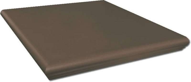 Ступени Opoczno Simple Brown Kapinos Narozny, цвет коричневый, поверхность матовая, квадрат с капиносом, 300x300