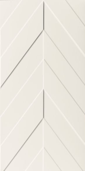 Керамическая плитка Marca Corona 4D Chevron White Matt D730, цвет белый, поверхность матовая, шеврон, 400x800