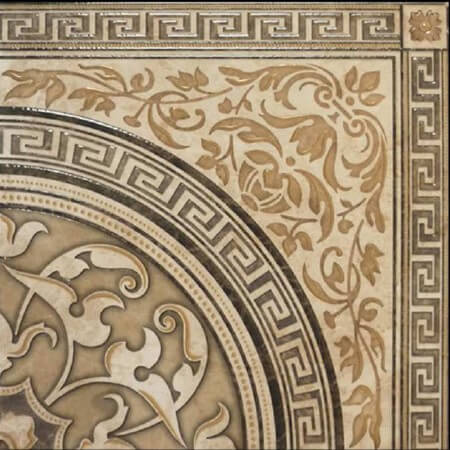 Декоративные элементы Navarti Dec. Alhambra Marron, цвет коричневый, поверхность глянцевая, квадрат, 450x450